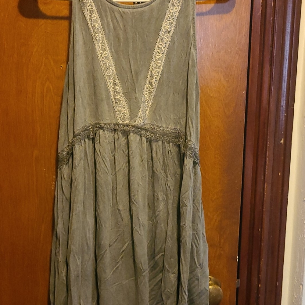Pol lace up back tank top